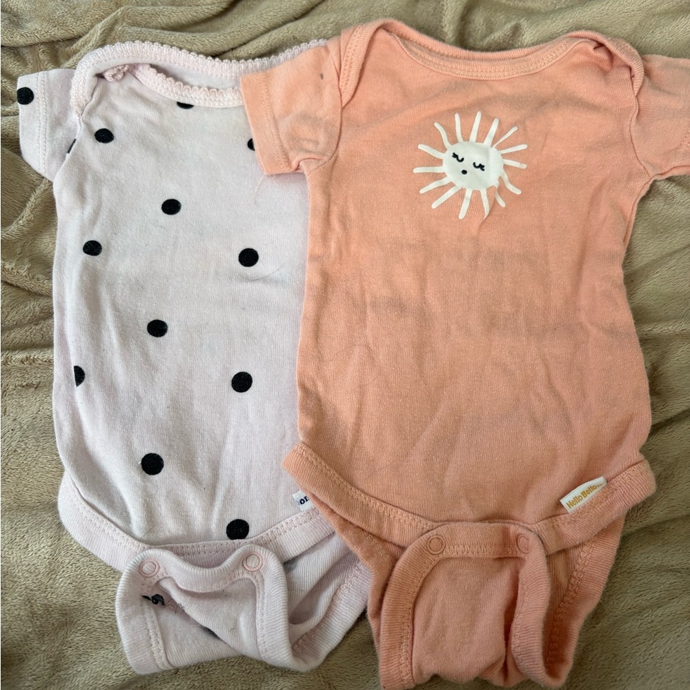 Charming Baby Bodysuits in Pink and Peach